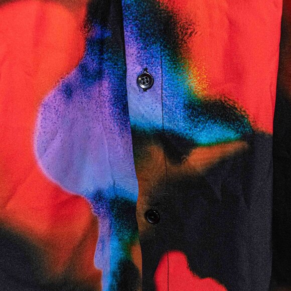 Zara RHUGI Abstract Art Short Sleeve Button Shirt XL Streetwear Collab - Picture 4 of 8